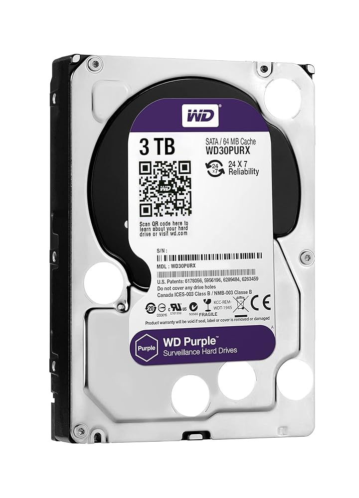 WD 3TB HDD Purple Surveillance OEM Internal Hard Drive WD30PURX
