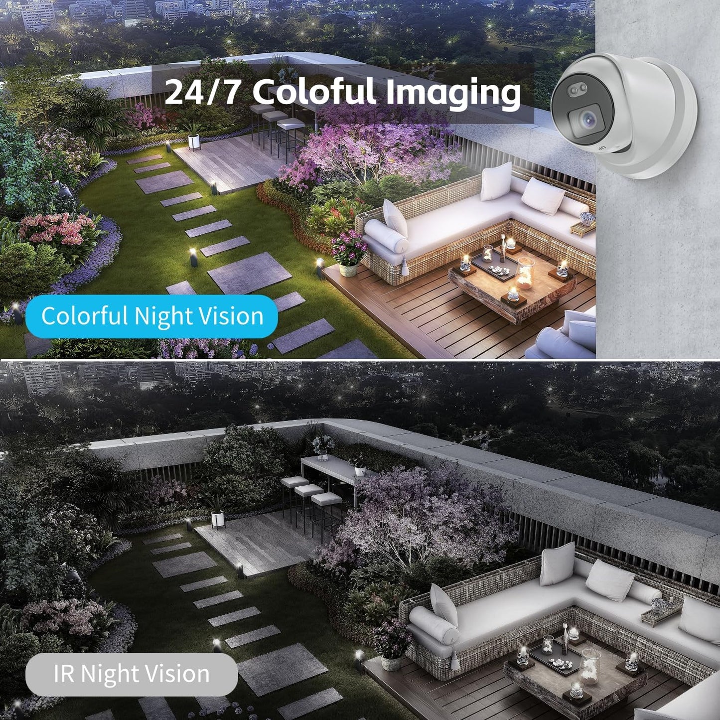 Compatible with Hikvision DS-2CD2387G3-LI2UY, 8MP Smart Color Turret Security Camera, True WDR