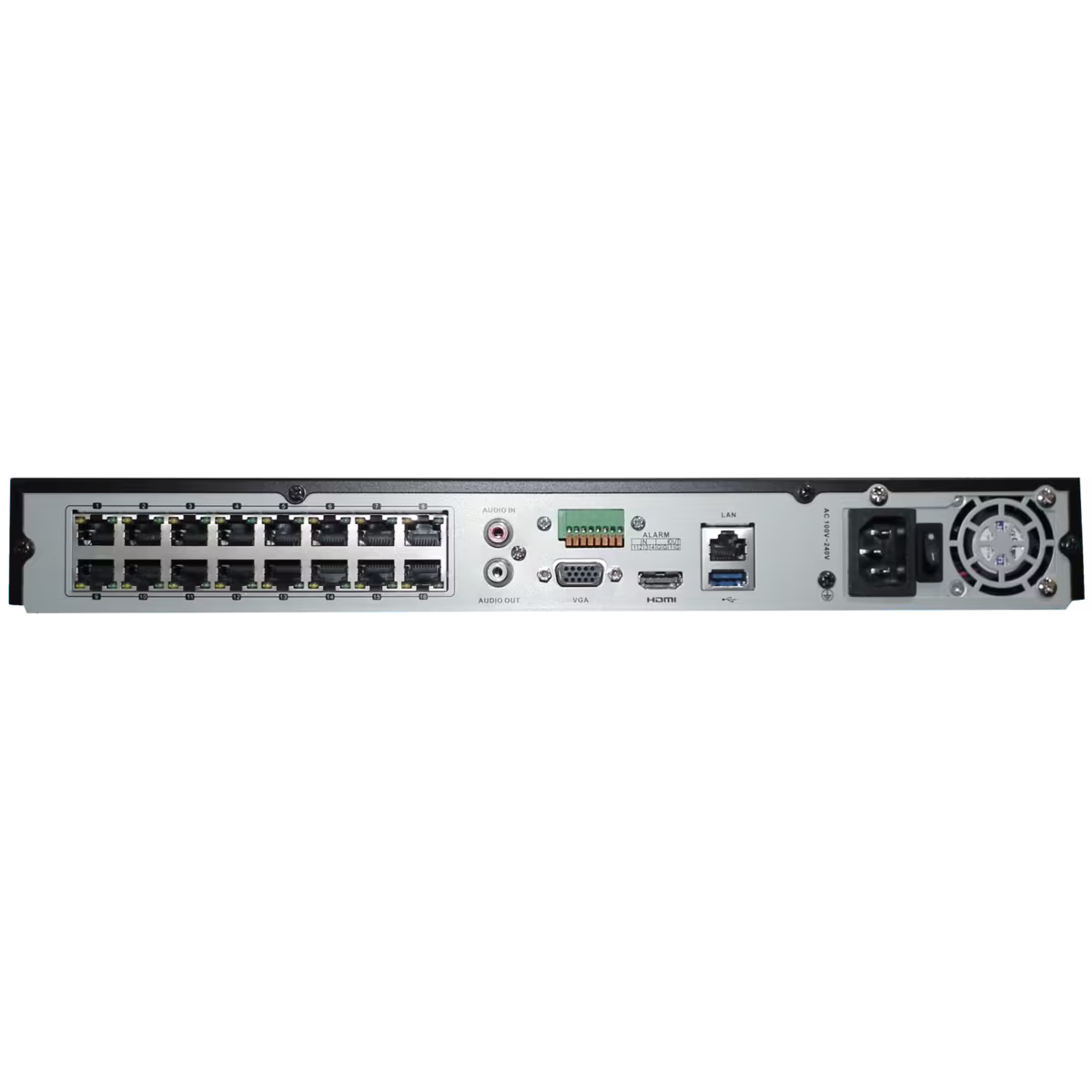 16CH IP Network Video Recorder - 16 Built in PoE Port Up to 12MP Resolution Recording Compatible with DS-7716NI-M4/16P NVR